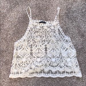 All white lace tank